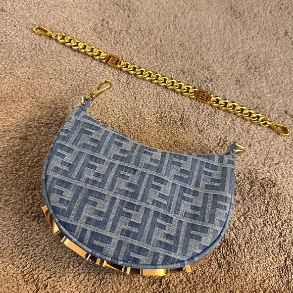 NWT* FENDI Mini Fendigraphy Denim FF bag - Picture 5 of 17
